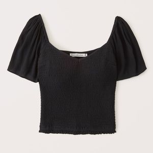 Abercrombie Smocked Flutter Sleeve Top